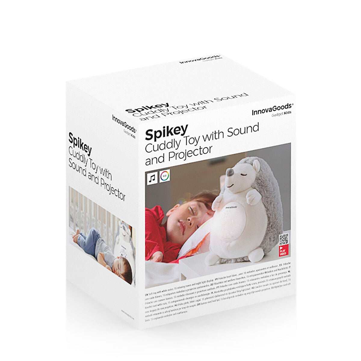 Innovagoods Hedgehog Knuffel Met Witte Ruis En Nachtlampprojector Spikey Innovagoods